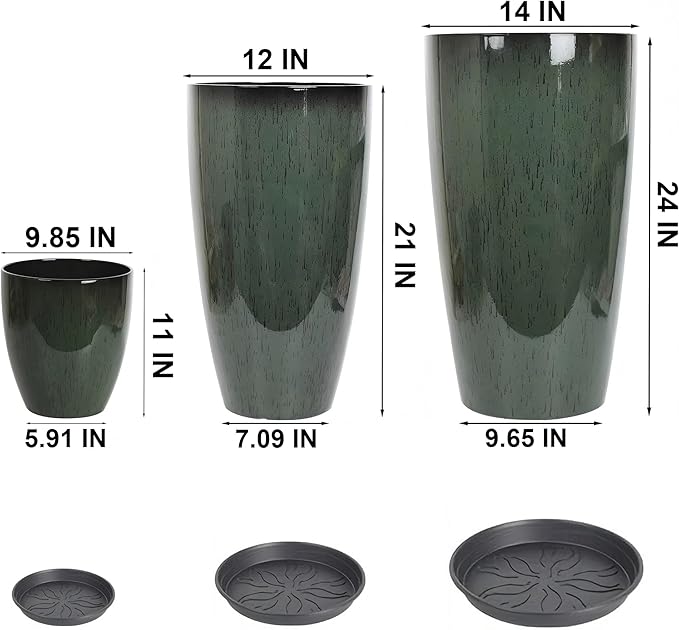 24, 11 Inch Large Plastic Planters - Image 4