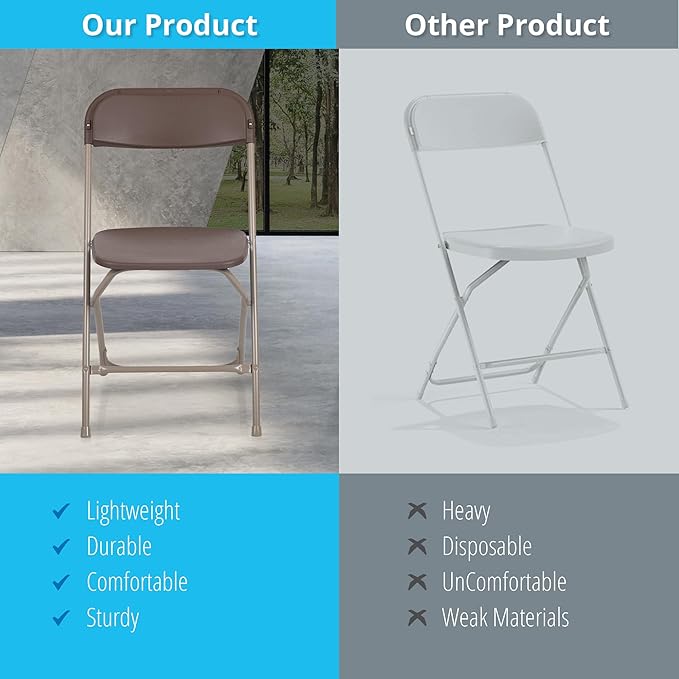 Flash Furniture Hercules Series Plastic Folding Chair Brown - Image 10