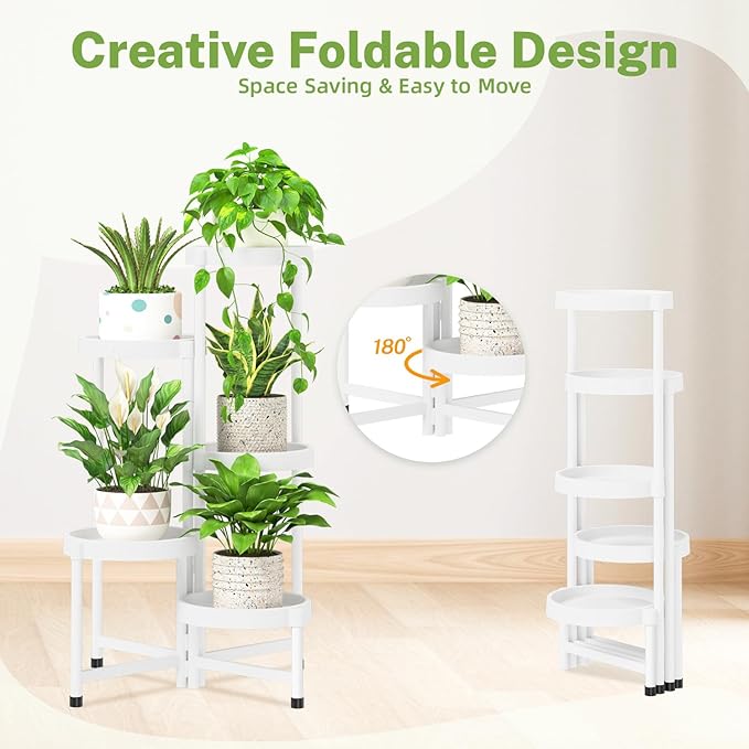 iDavosic.ly 5 Tier Folding Plant Stand Indoor Outdoor - Image 3