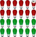 S14 Colored LED String Light Bulbs, E26 Medium Screw Base by Meconard