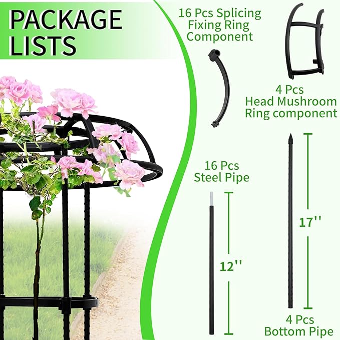 2-Pack 65-Inch Garden Trellis for Climbing Plants, Heavy-Duty Metal Obelisk - Image 3