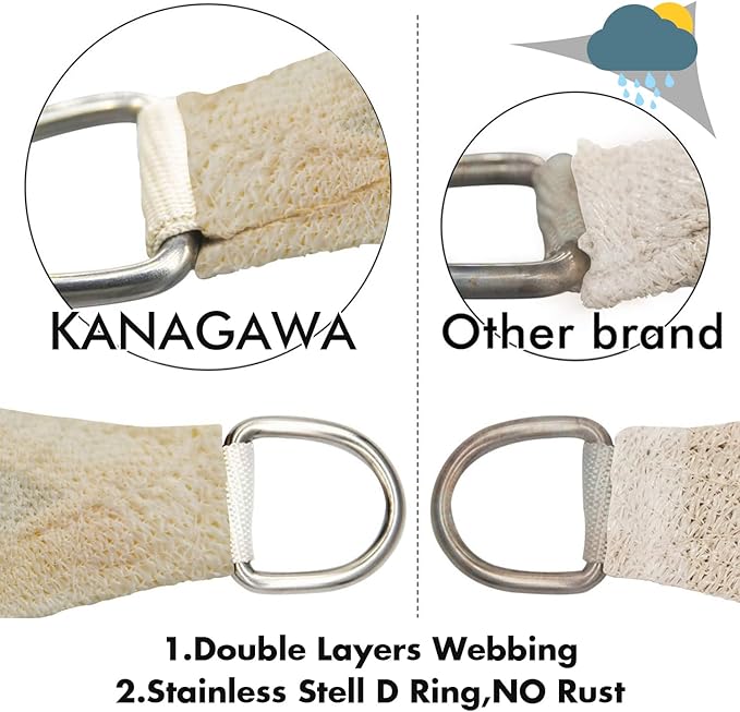 KANAGAWA 16'X24' Cream Custom Size Sun Shade Sail Rectangle UV Block Canopy - Image 5