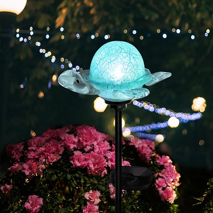 Afirst Decorative Solar Lights Outdoor Solar Turtle Stake Lights Hand Blown - Image 6