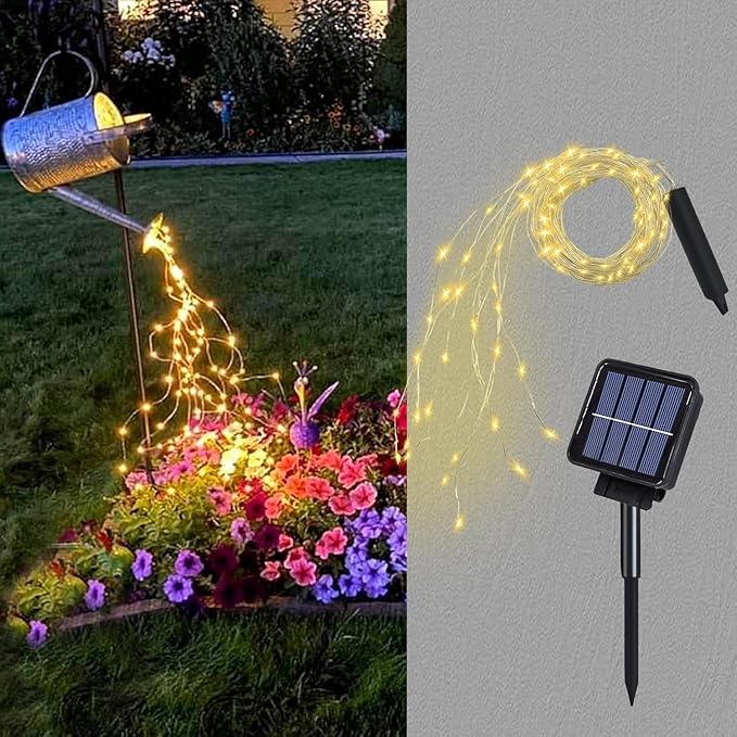 ZNYCYE Solar Waterfall Fairy Bunch Lights Outdoor Waterproof 200LEDs 8 Modes by ZNYCYE