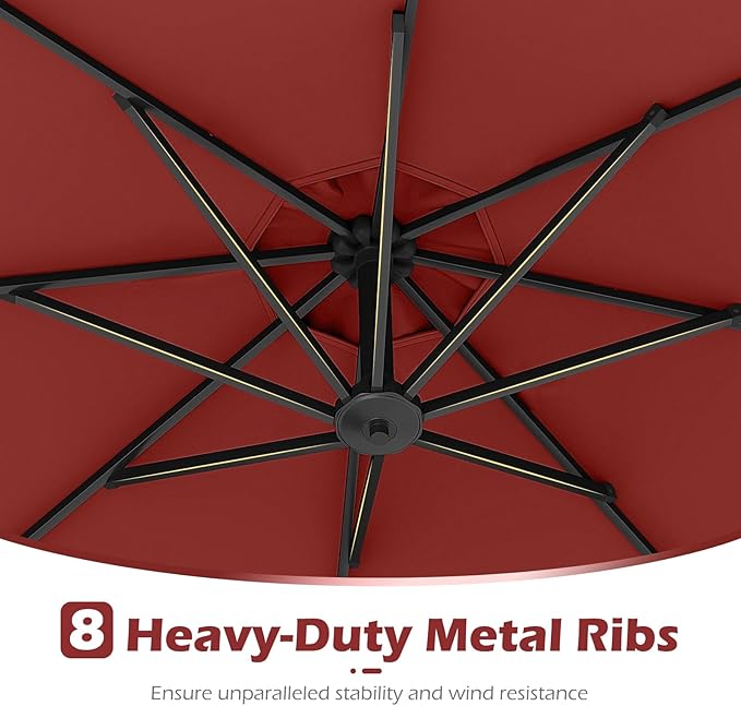 Tangkula 10ft Solar LED Patio Umbrella - Image 9