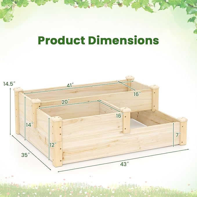 Giantex Raised Garden Bed, Wood Planter Box - Image 8