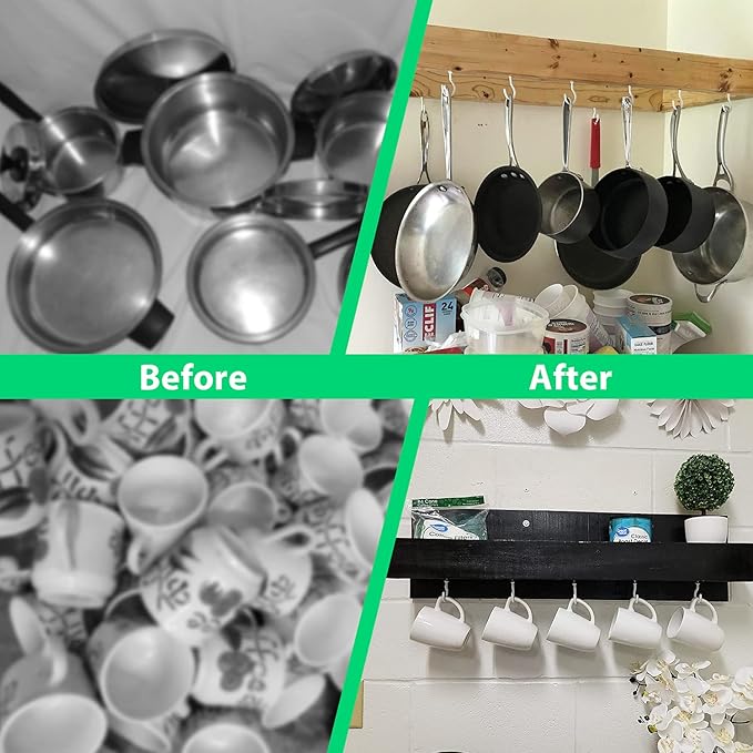 75 Pcs Ceiling Hooks for Hanging Plants, Utensils Vinyl Coated Screw-in Mug - Image 5