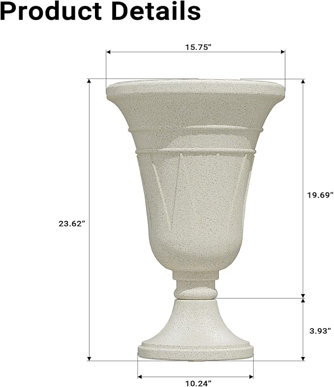 23" Tall Planters for Outdoor Plants Set of 2, Planter - Image 2
