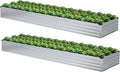 2 Pack 12x4x1FT Galvanized Raised Garden Bed Kit, Outdoor Metal Planter Box by Meberam
