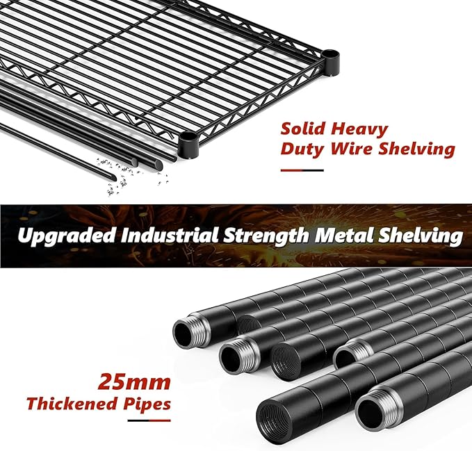 Xcity Storage Shelves, 5 Tier Heavy Duty Metal Shelving Unit - Image 3