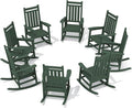 SERWALL HDPE Outdoor Rocking Chair Set of 8, Patio Rocking Chairs by SERWALL