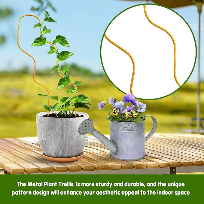 13.4 Inch Indoor Plant Trellis for Climbing Plants, Metal Trellis, Small Garden - Image 7