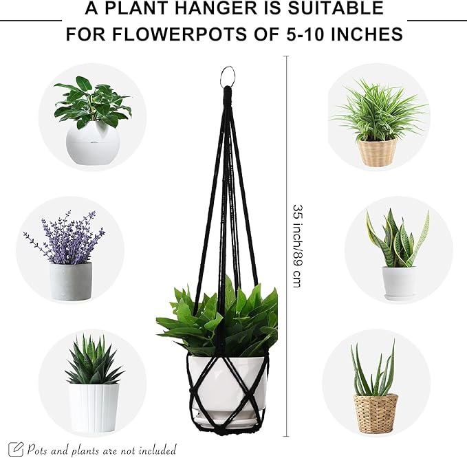 YIBOT Macrame Plant Hanger Indoor Set of 2 - Image 2