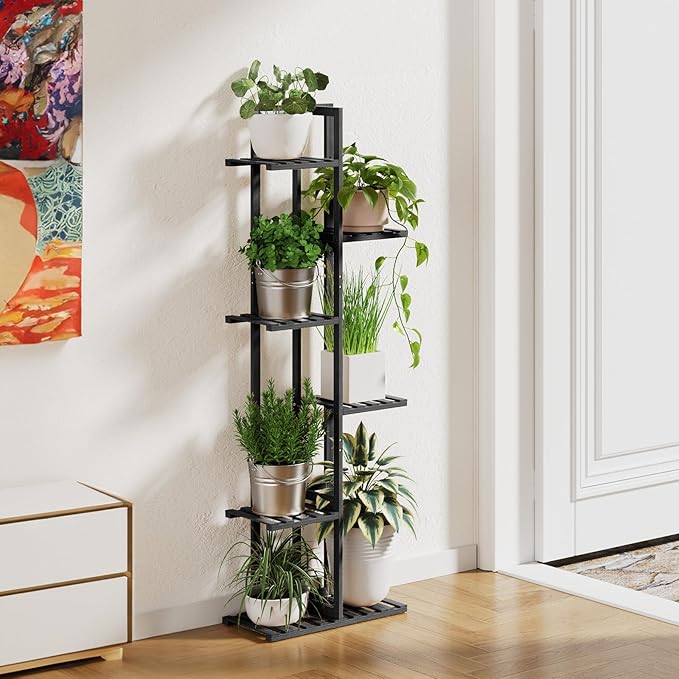 ROSSNY 48 Inch Tall Plant Stand Indoor, 6 Tier 7 Potted Bamboo Plant Stands - Image 3