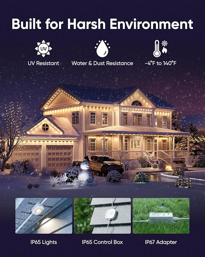 eufy Permanent Outdoor Lights E22, 100ft+ 50ft kit - Image 4