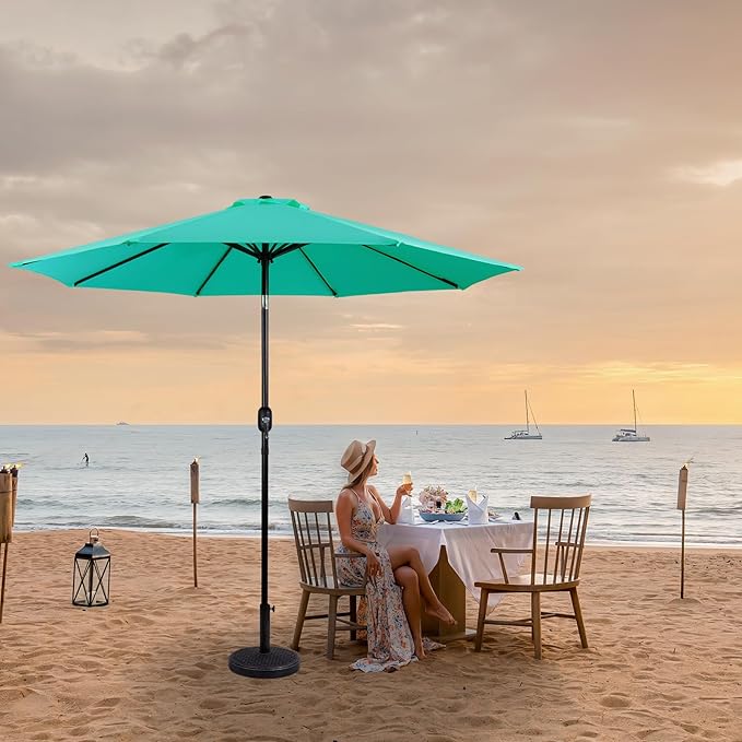 Backyard Expressions 9 ft. Patio Umbrella, Market Table Umbrella w/Tilt and - Image 5