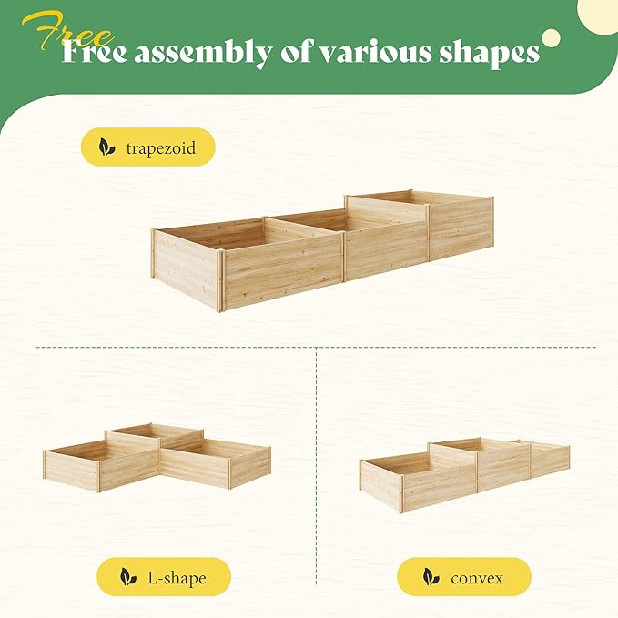 AMERLIFE 2 Tier Raised Garden Bed, Mortise & Tenon Structure 23 Inch Depth Fir - Image 5