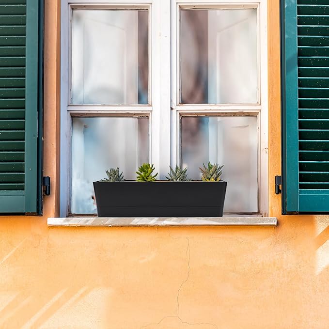 GREANER 16x3.8 Inch Herb Window Boxes 1PCS, Succulent Flower Rectangular - Image 4
