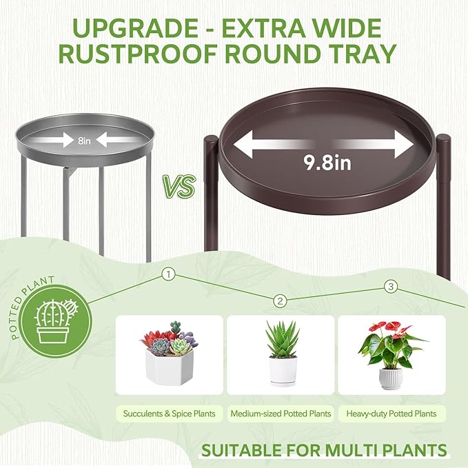 iDavosic.ly 5 Tier Large Plant Stand Indoor, 10 Inch Wide Tall Corner Metal - Image 3