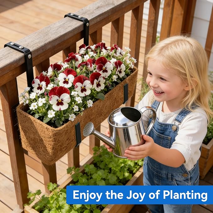 Halatool 2-Pack Adjustable Window Box Bracket, Heavy Duty Wall Mount Planter - Image 8
