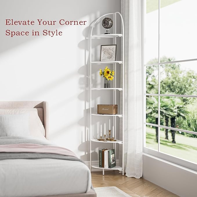 Crofy Foldable 6 Tier Corner Shelf, Metal Corner Plant Stand - Image 5