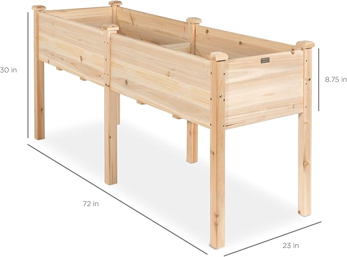 Best Choice Products 72x24x30in Raised Garden Bed, Elevated Wood Planter Box - Image 7