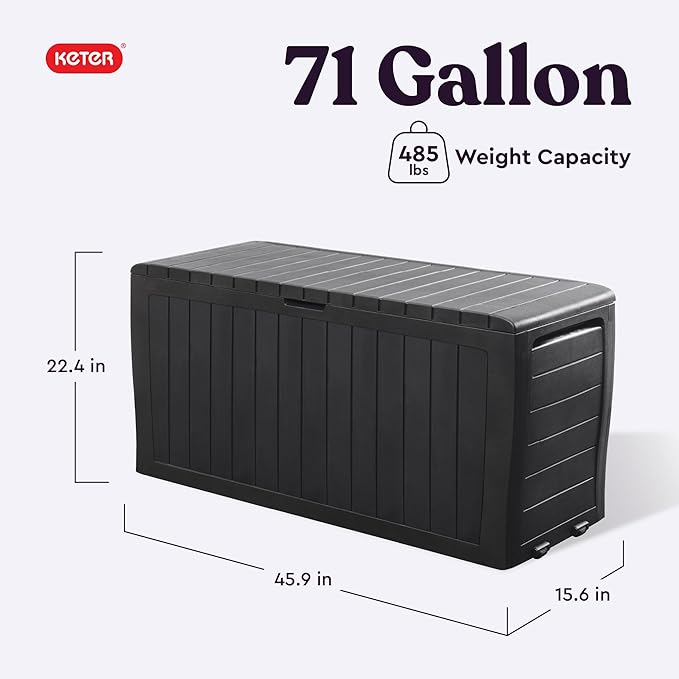 Keter Marvel Plus 71 Gallon Resin Outdoor Storage Box - Image 2