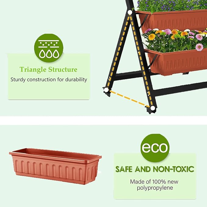 Homdox 5-Tier Elevated Garden Bed- Freestanding Vertical Raised Bed - Image 3