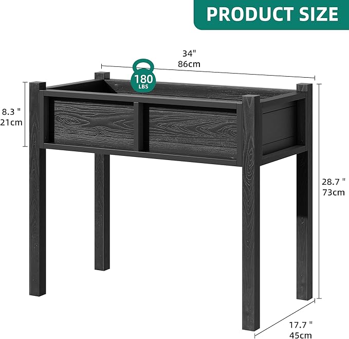 YITAHOME Elevated Garden Bed Poly-Wood All-Weather Raised Garden Bed - Image 8