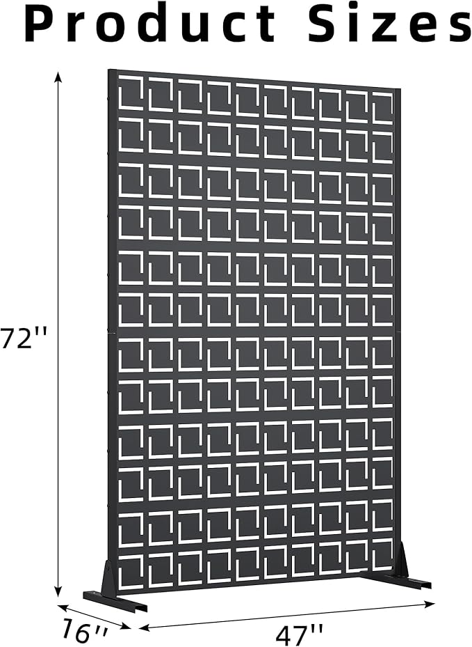 Casaphoria 72" H x 47" W Metal Privacy Screen, Outdoor Freestanding Decorative - Image 7
