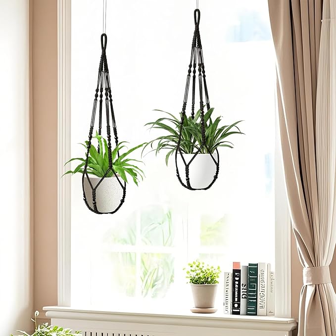 Macrame Plant Hanger Indoor Set of 2 - Image 2