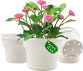 11 Inch Plastic-Flower-Pot-for-Indoor-Plants, 4 Pack Large Outdoor Planter Pot by Pottiffe