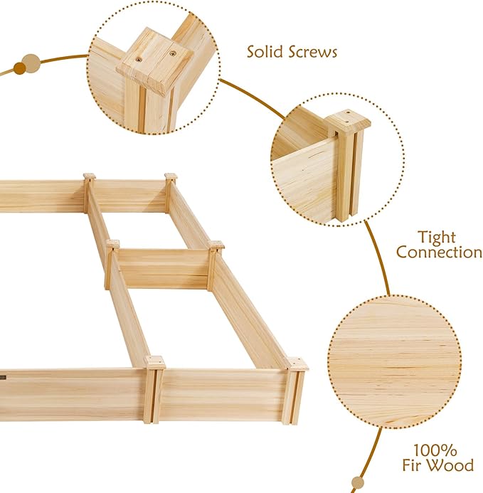 Giantex U-Shaped Raised Garden Bed, Wood Raised Garden Planter Box - Image 5