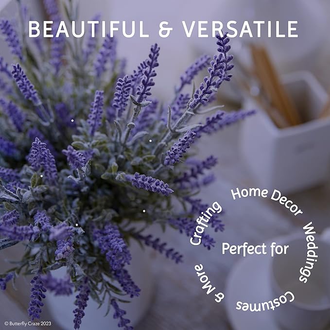 Butterfly Craze Lavender Artificial Flower Stems - Image 5