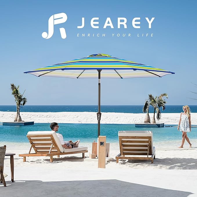 JEAREY 9FT Outdoor Patio Umbrella Outdoor Table Umbrella - Image 6