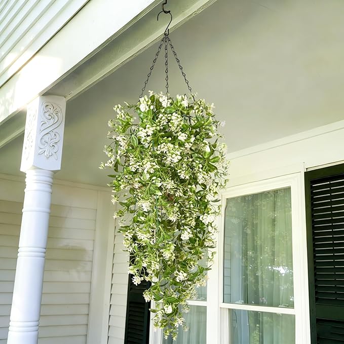 Waipfaru 4pcs Fake Hanging Plants, Artificial Hanging Flowers Faux Ivy Pothos - Image 2