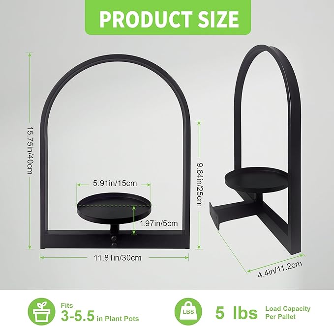 2 Pack Plant Stand Indoor Outdoor Hanging Planters - Image 4
