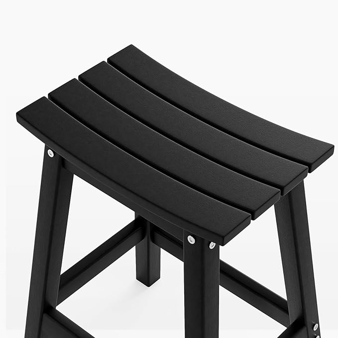 VINGLI 24 Inch Outdoor Bar Stools Set of 2, HDPE Weather Resistance Counter - Image 5