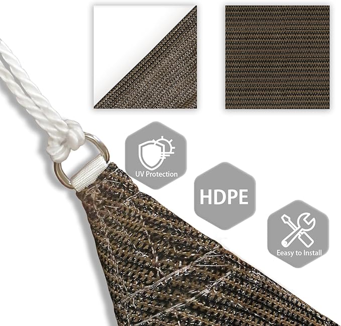 Patio Paradise 28' x 28' x 28' Sun Shade Sail Triangle Canopy Shade Cloth - Image 3