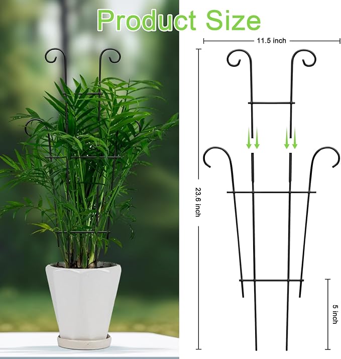 Plant Trellis for Potted Plants 2p, Larger 23in Garden Trellis for Climbing - Image 6