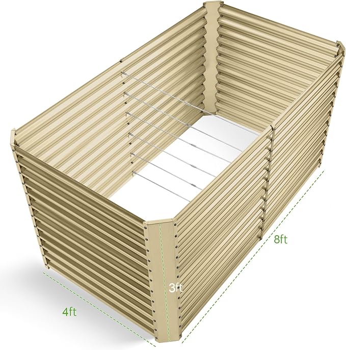 Land Guard 8x4x3ft Rectangular Galvanized Raised Garden Beds, Large-Capacity - Image 2