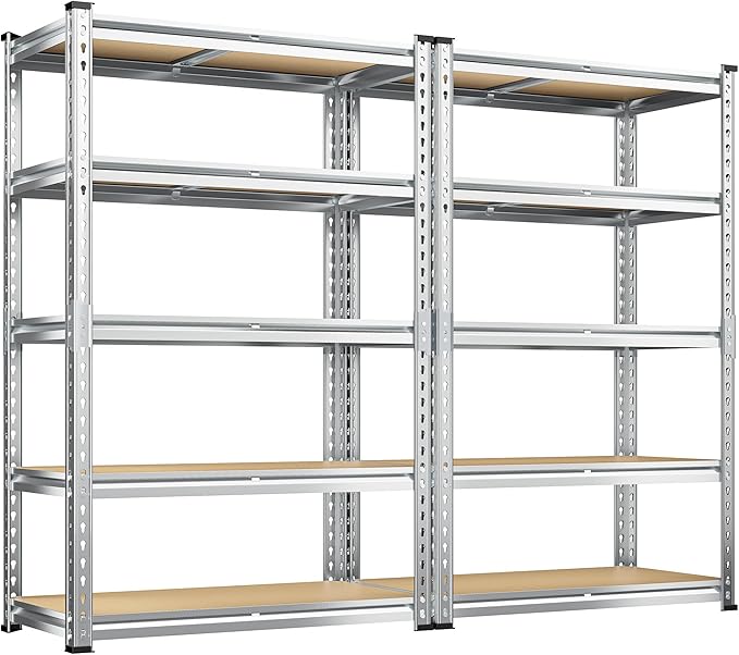 REIBII Garage Shelving, 5 Tier Storage Shelves Load 2400LBS, Adjustable Garage by REIBII