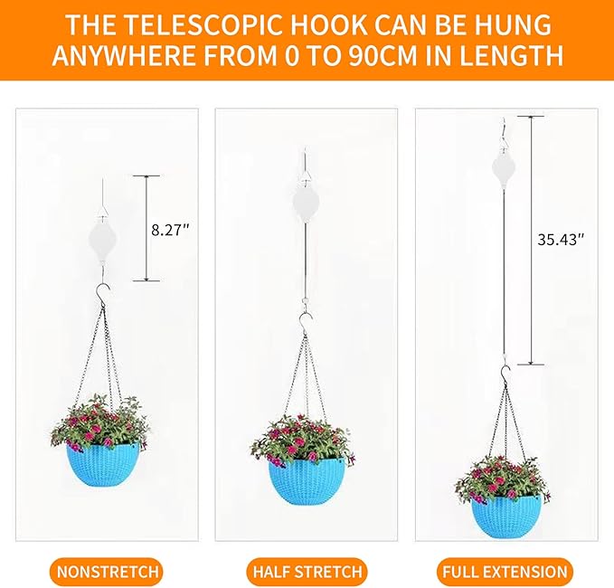 6PCS Retractable Plant Pulley Hanger - Image 2