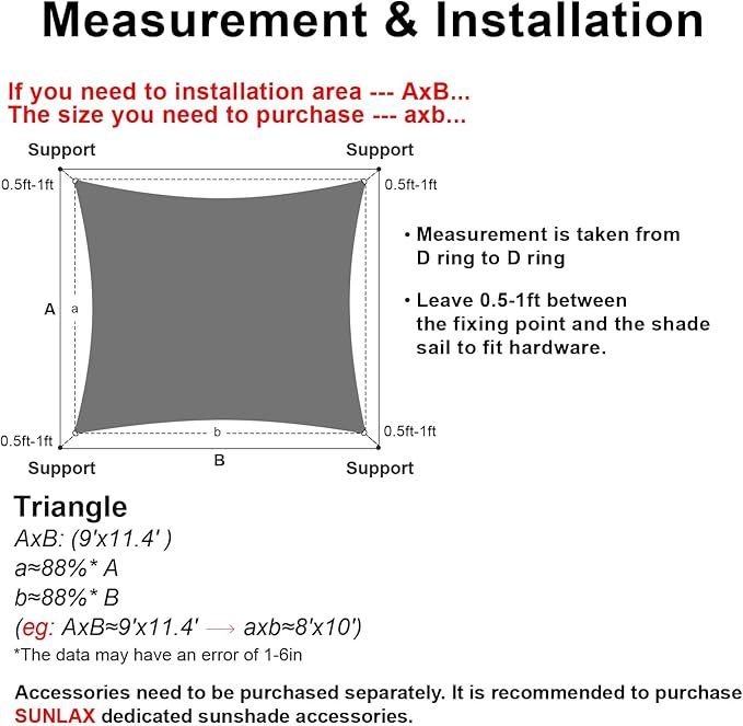 SUNLAX Sun Shade Sail 15' x 16' Peach Fuzz Rectangle Canopy Sail Shade Cover UV - Image 4