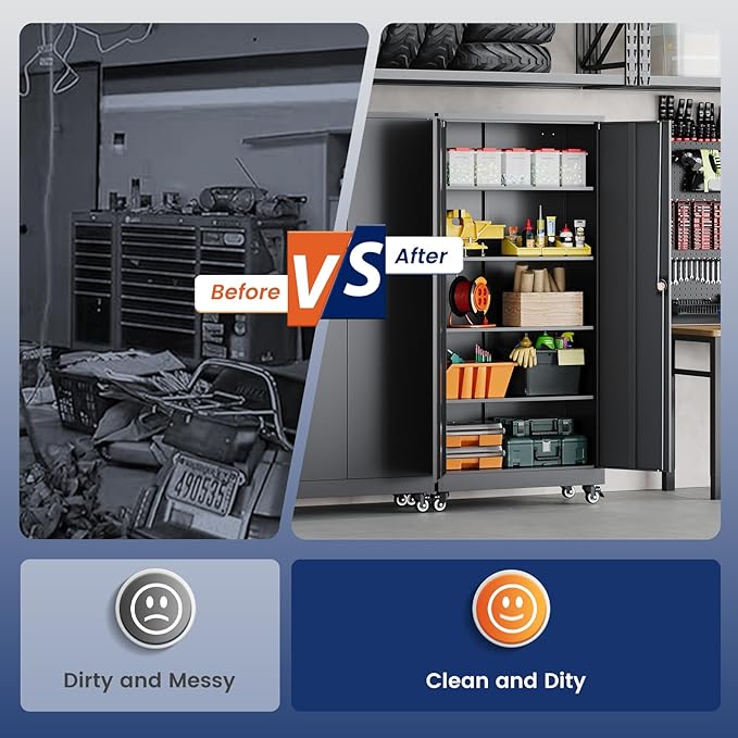 Yizosh Metal Garage Storage Cabinet - Image 7