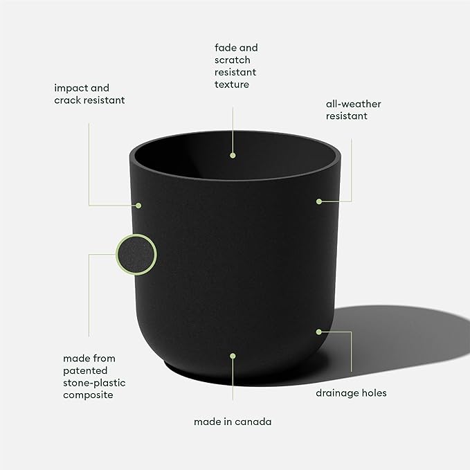Veradek Round Black Plastic Planter Pots - Image 2