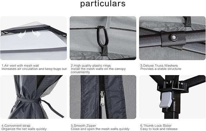COOSHADE 11x11 Pop Up Gazebo Tent Outdoor Canopy Patio Shelter - Image 3