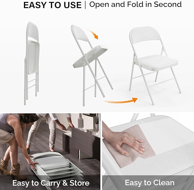 VINGLI 4 Pack Folding Chairs - Image 8