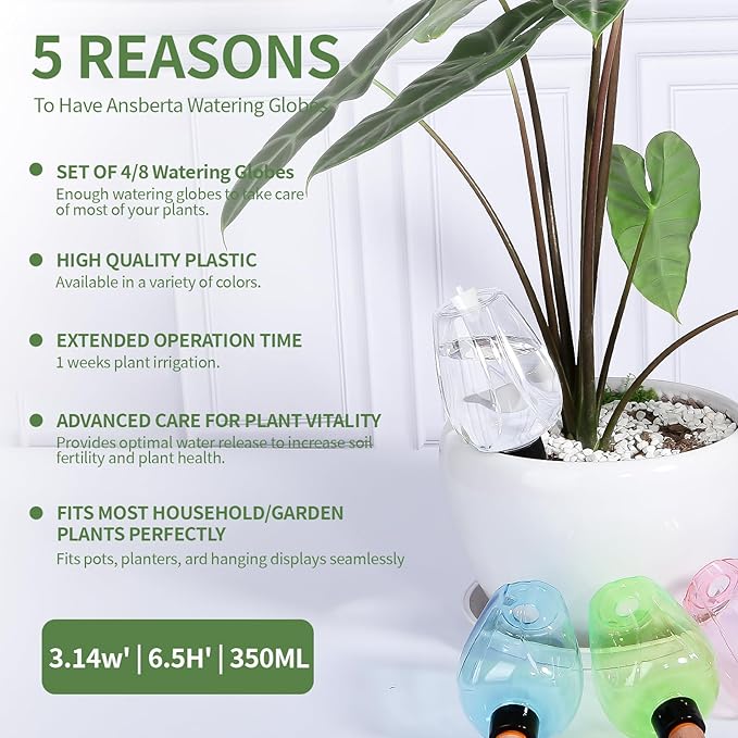 4 Pcs Plant Watering Globes Self Watering Planter Insert Plants Top Fill Water - Image 2