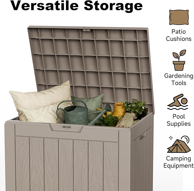 30 Gallon Outdoor Deck Box, Lockable Waterproof Outdoor Storage Boxes - Image 4